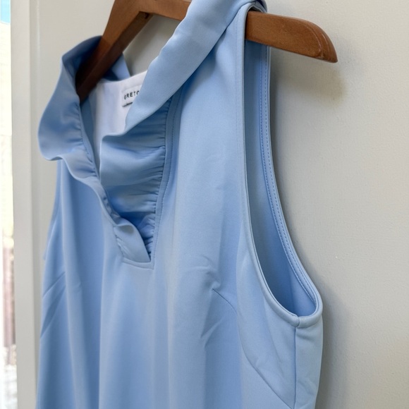 Gretchen Scott Designs Sky Blue Ruffle Neck Tank Top - Picture 3 of 4